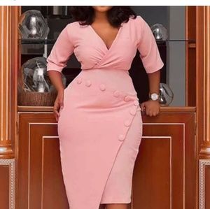 Pink scuba dress stretchy